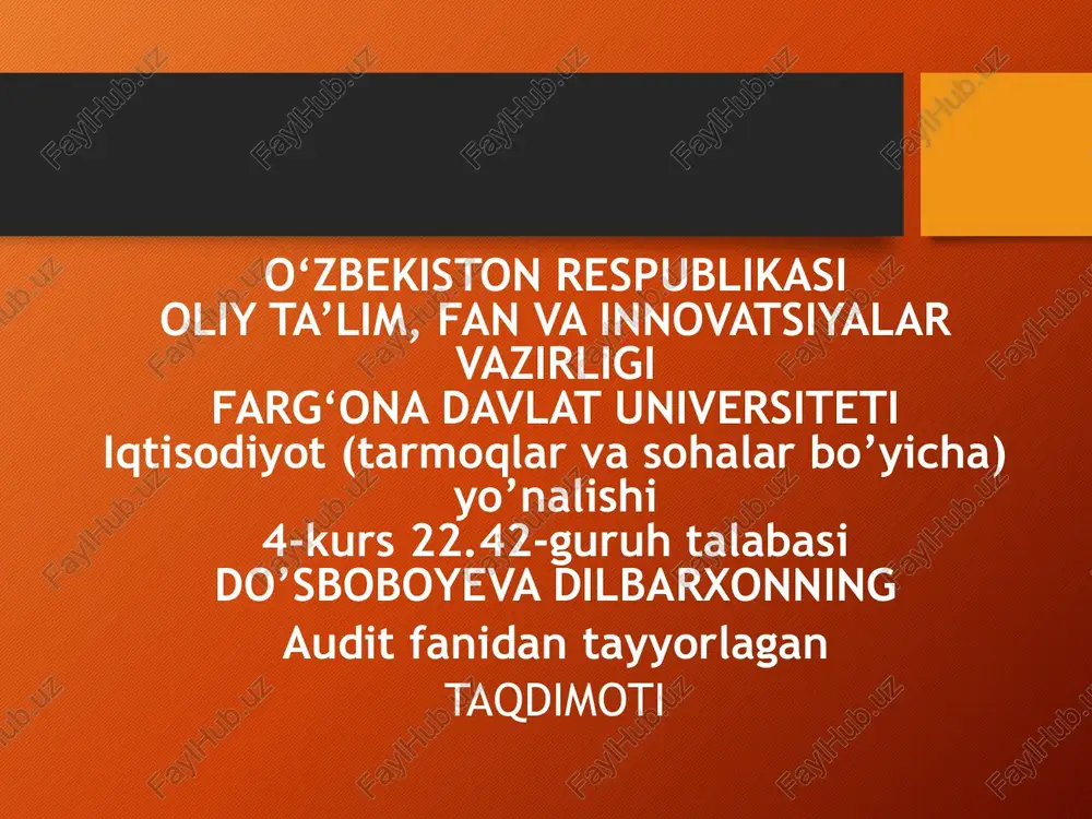 audit ta'limi — PPTX