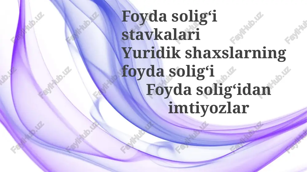 korporativ daromad solig'i stavkalari — PPTX