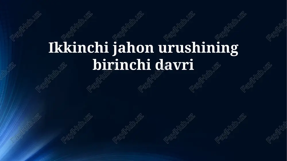 ikkinchi jahon urushi — PPTX