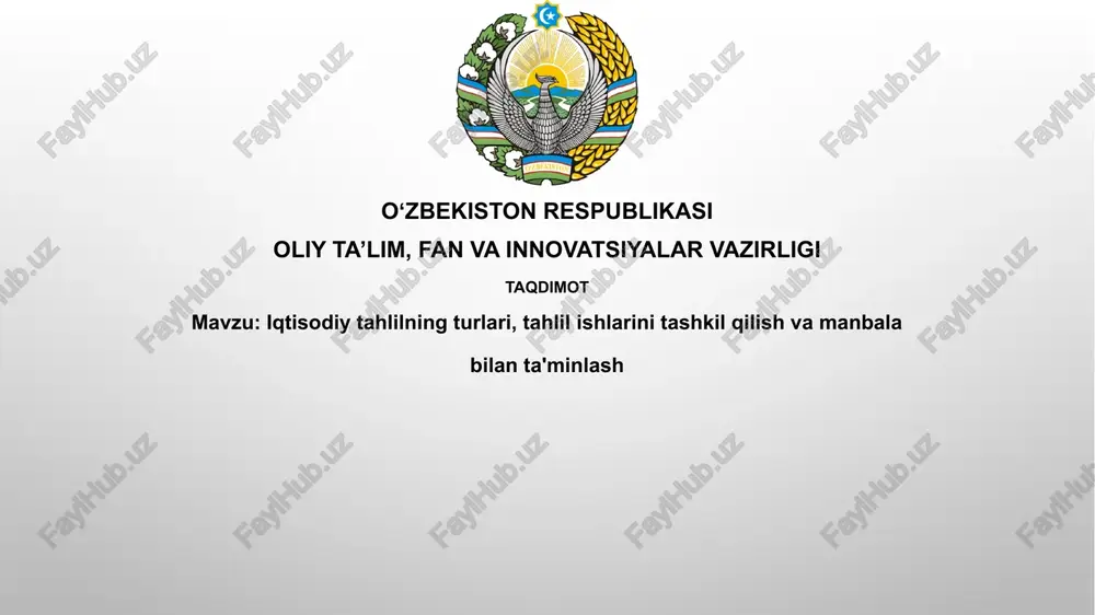 iqtisodiy tahlilning turlari — PPTX