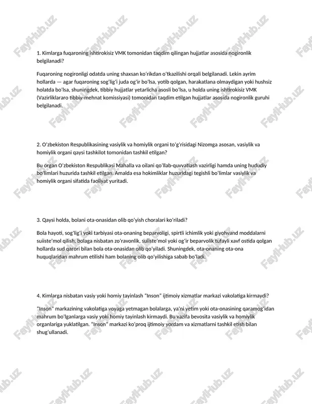 ijtimoiy hodim suhbat savollari — DOCX