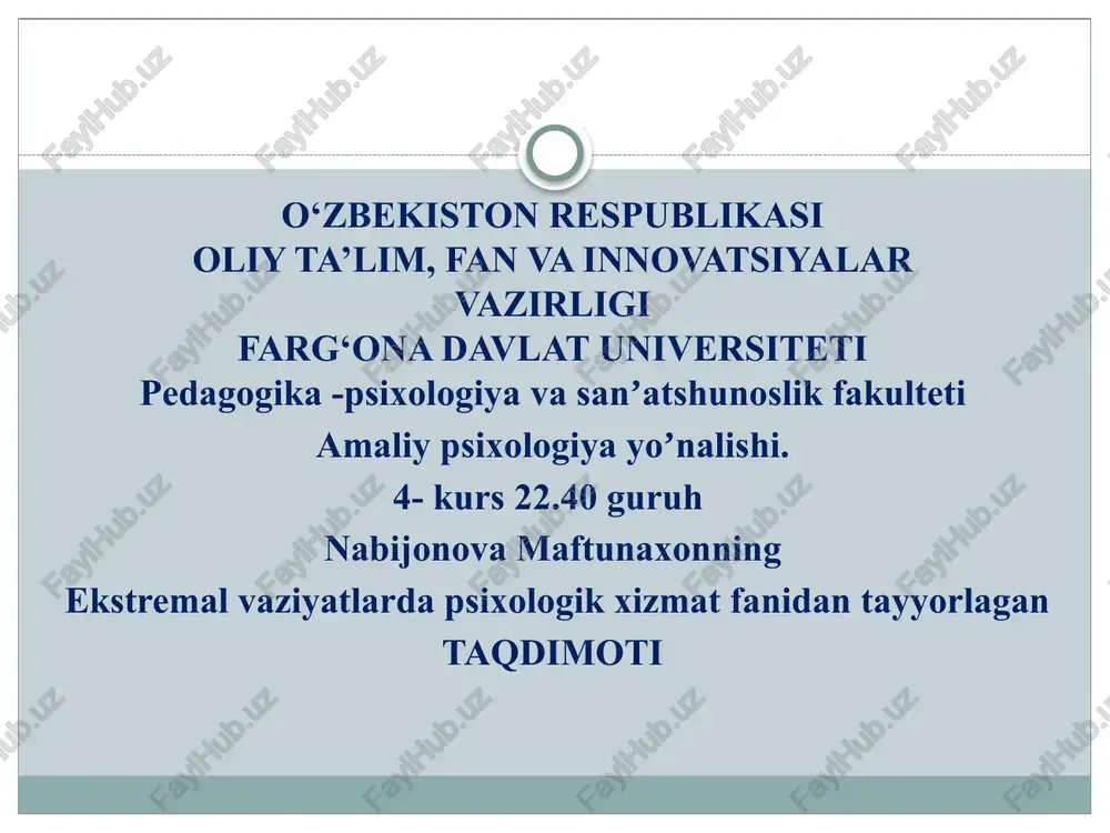 amaliy psixologiya — PPTX