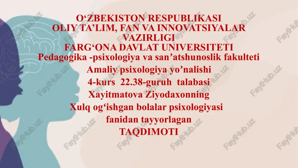 pedagogik jamiyating psixologik xususiyatlari — PPTX