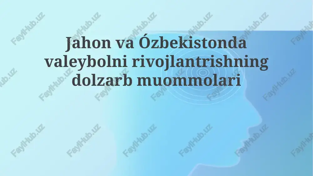 jahon voleybolining dolzarb muammolari va yechimlari — PPTX