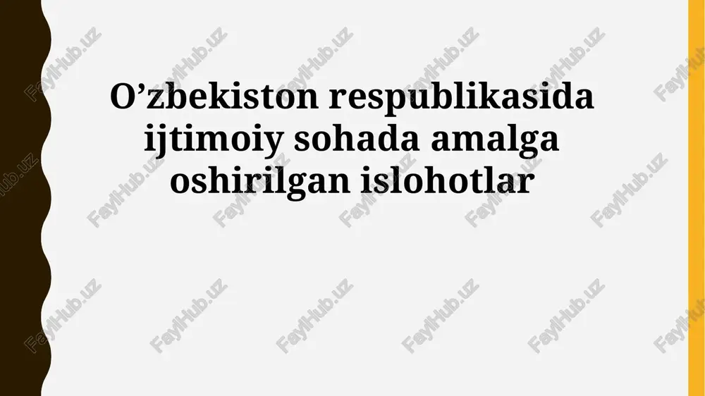 ijtimoiy islohotlar — PPTX