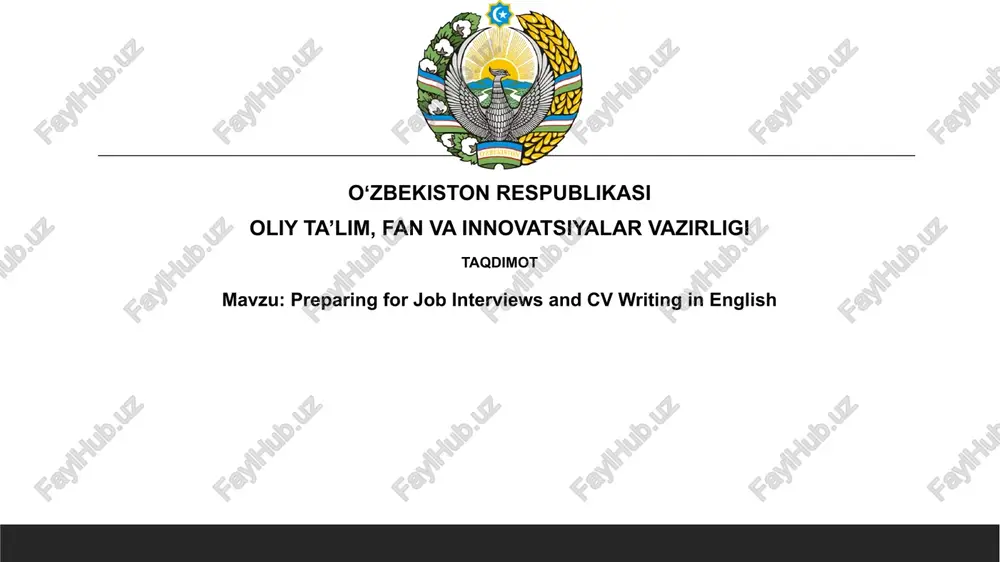 preparing for job interviews and cv writing in english — PPTX