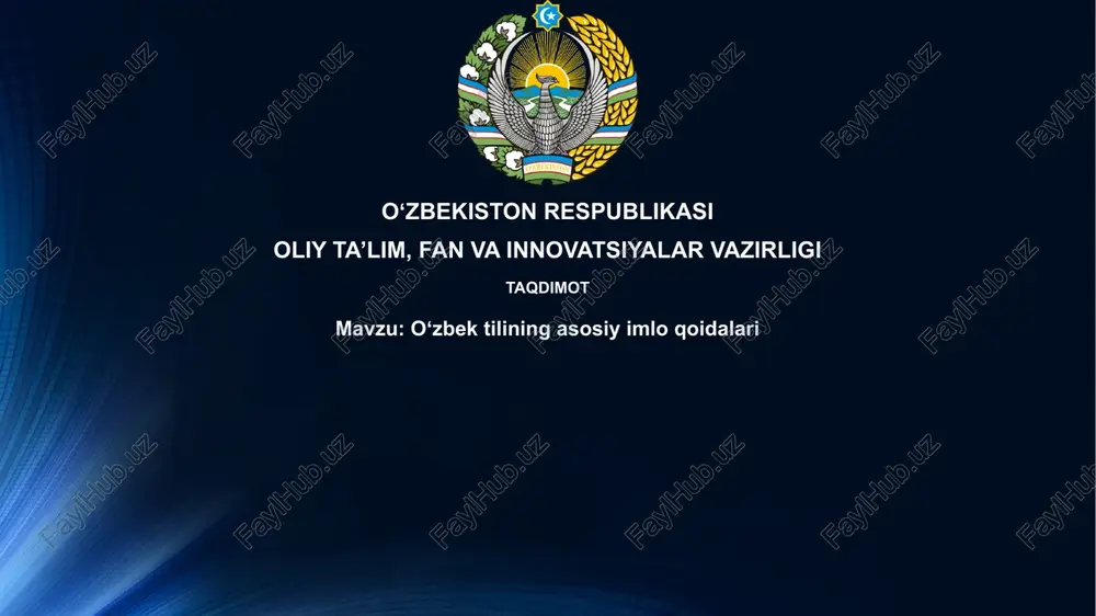 oʻzbektilining asosiy imlo qoidalari — PPTX