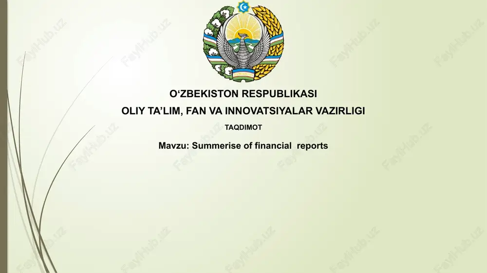 summeriseof financial reports — PPTX