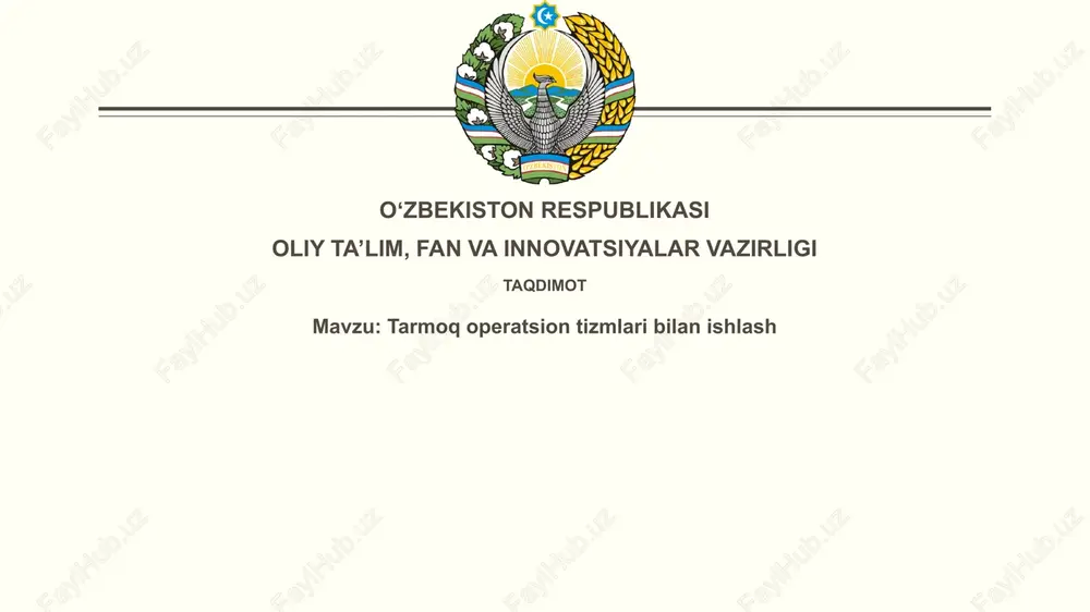 tarmoq operatsion tizmlaribilanishlash — PPTX