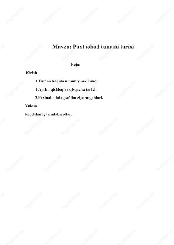 paxtaobod tumani tarixi — DOCX