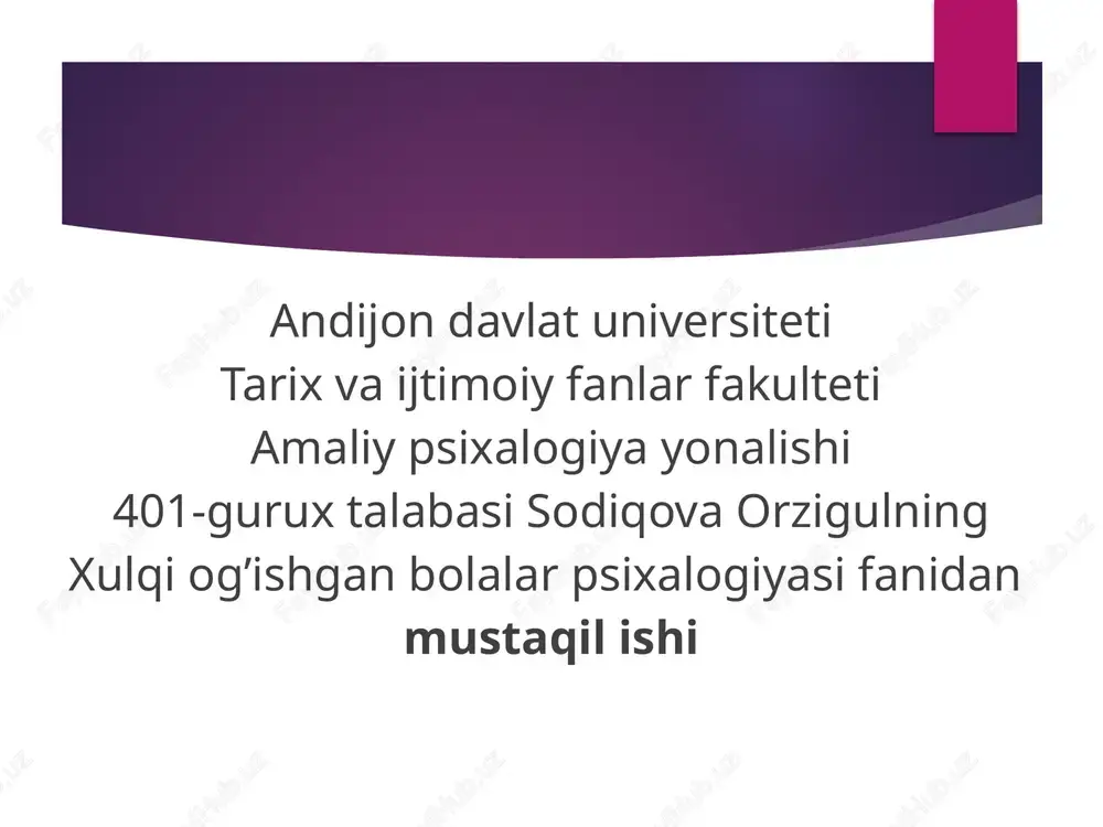 agressiv xulq psixologiyasi — PPTX