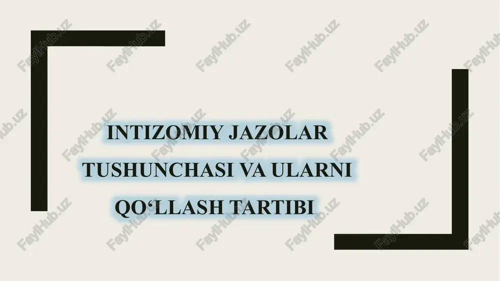 intizomiyjazolartushunchasi va ularni qo‘llash tartibi — PPTX