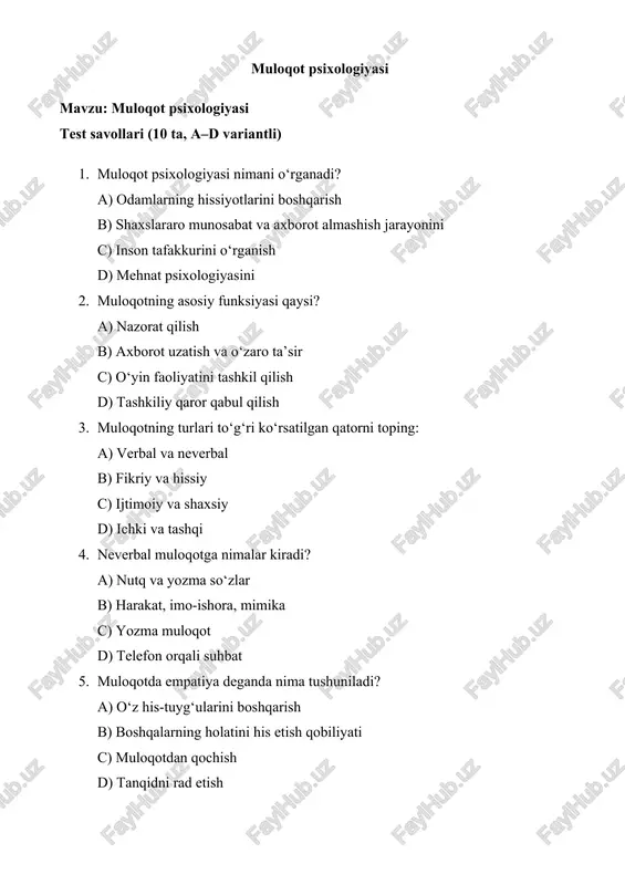 muloqot psixologiyasi — DOCX