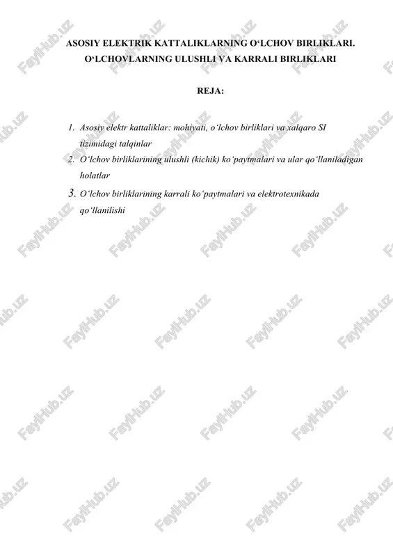elektrik kattaliklar — DOCX
