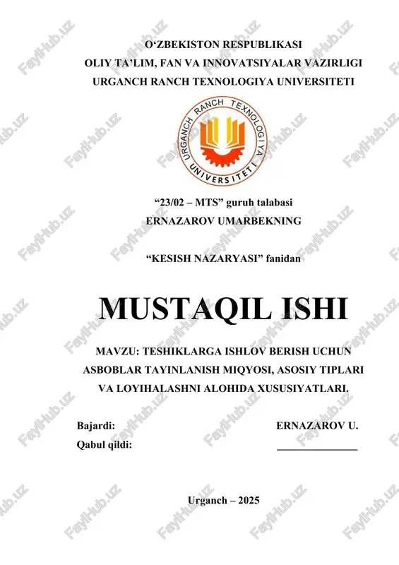 teshiklarga ishlov berish uchun asboblar — DOCX