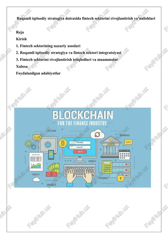 fintech sektorining nazariy asoslari — DOCX