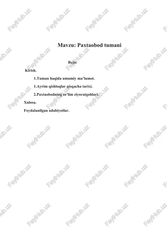 paxtaobod tumani — DOCX