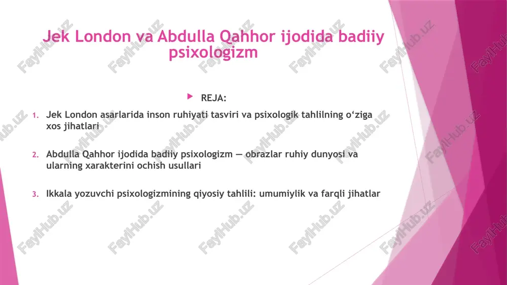 jek london va abdulla qahhoriy — PPTX