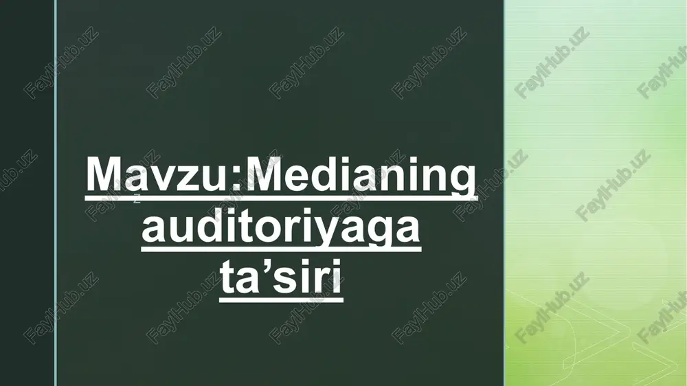 medianing auditoriyaga tasiri — PPTX