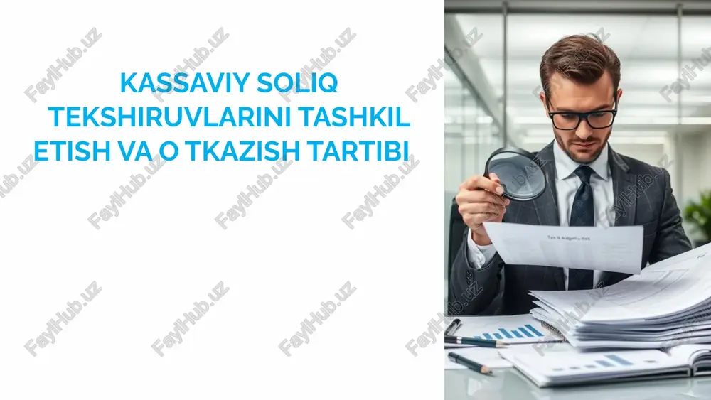 kassaviy soliq tekshiruvlarini tashkil etish va oʻtkazish tartibi — PPTX