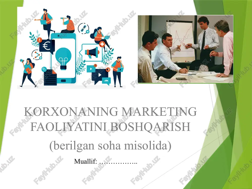 korxonaning marketing faoliyatini boshqarish — PPTX