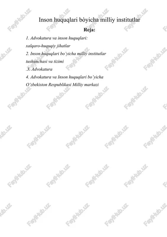 advokatura va inson huquqlari — DOCX
