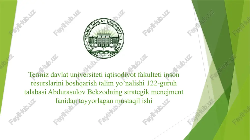 korxonalarda innovatsion faoliyatning tashkiliy strategiyasi — PPTX