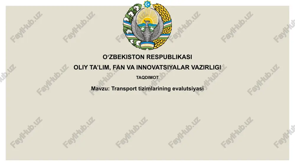 transporttizimlariningevalutsiyasi — PPTX