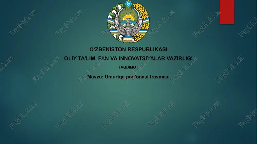 umurtqa pog'onasi shikastlanishi — PPTX