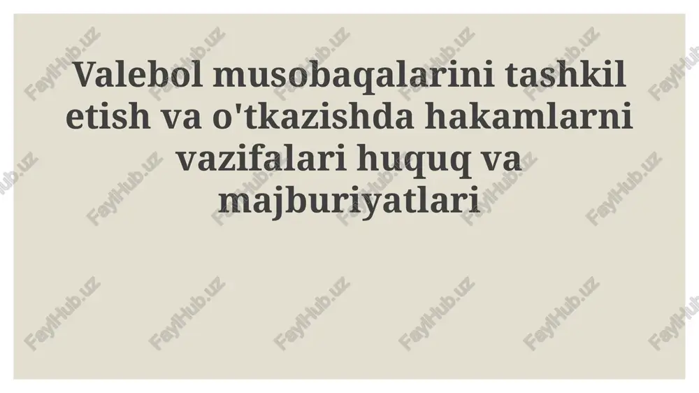 hakamlarning vazifalari va majburiyatlari — PPTX