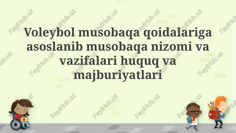 musobaqa nizomi va talablari — PPTX