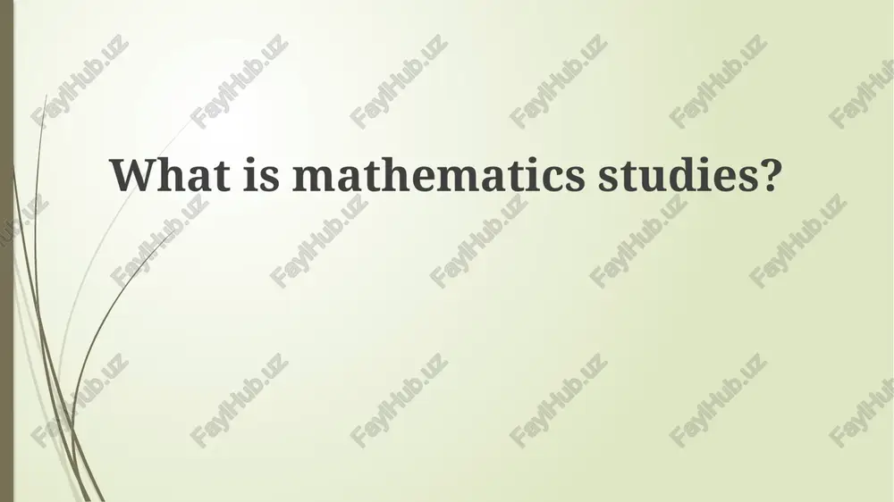 mathematics studies — PPTX