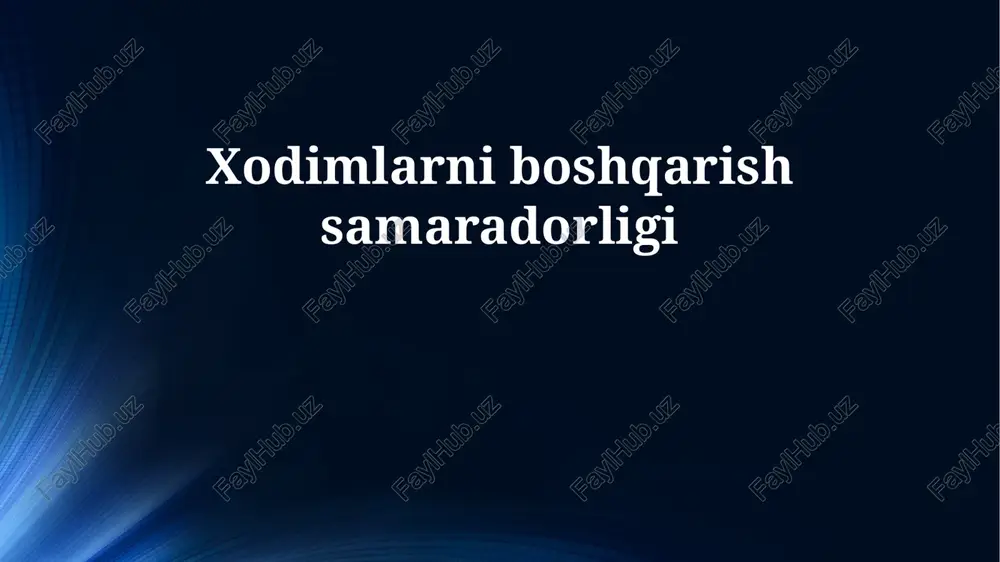 xodimlar boshqaruvida samaradorlik — PPTX