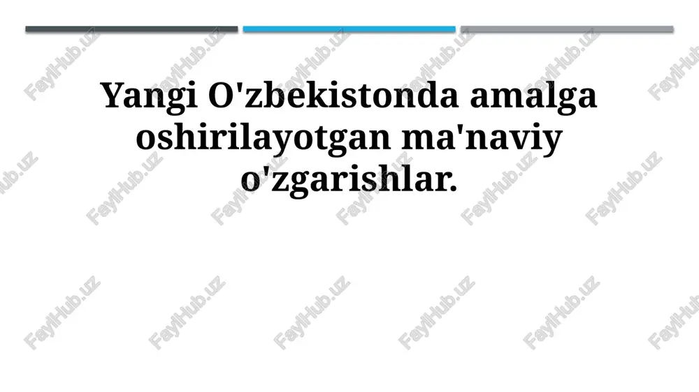 ma'naviy o'zgarishlar — PPTX