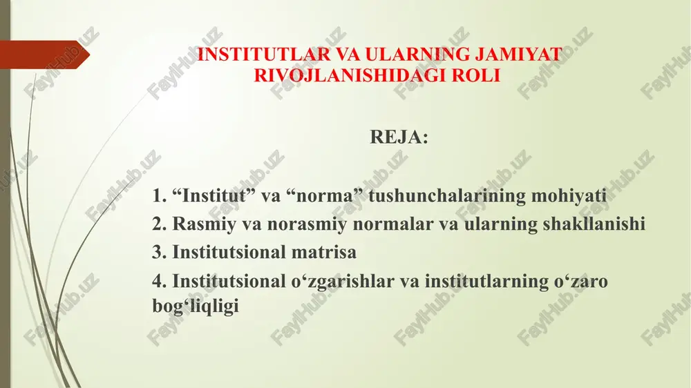 institutsionalizm-iqtisodiy tafakkur — PPTX