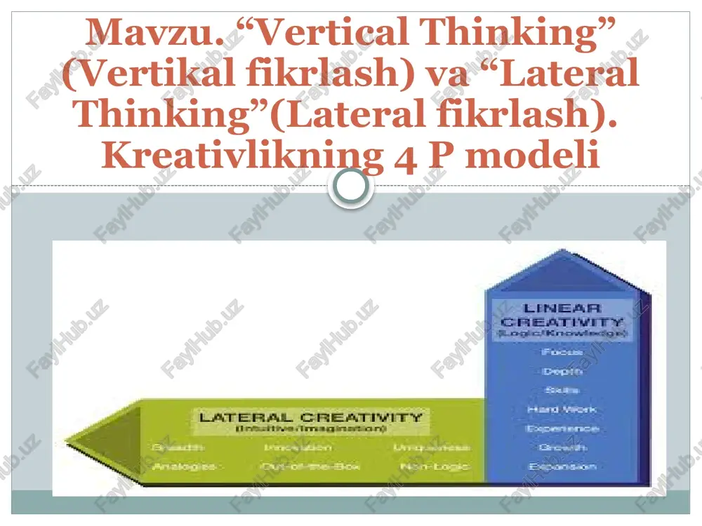 vertical thinking, lateral thinking — PPTX