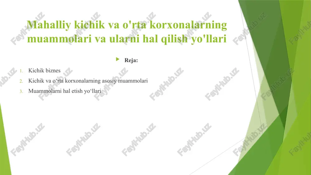 kichik biznes — PPTX
