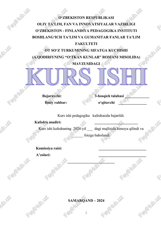 ot so‘z turkumining sifatga kuchishi — DOC