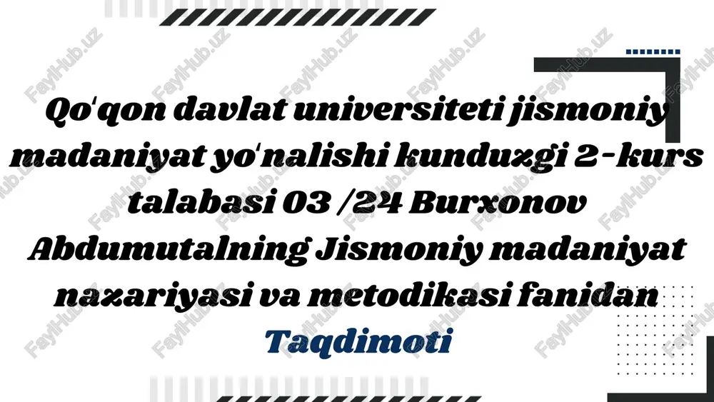 jismoniy tarbiya asosiy tushunchalari va maqsadlari — PDF