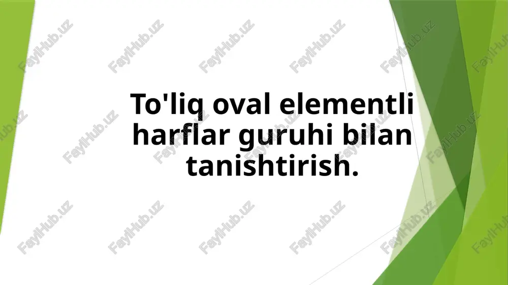 to'liq oval elementli harflar guruhi bilan tanishtirish — PPTX