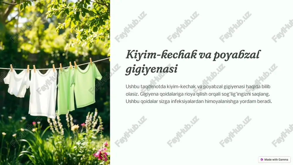 kiyim-kechak va poyabzal gigiyenasi — PDF