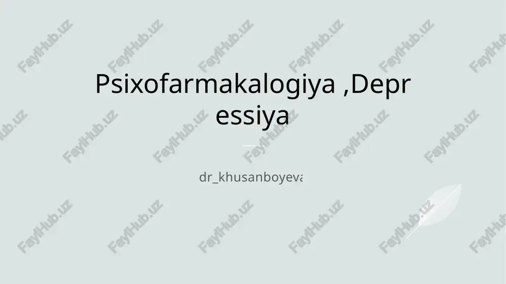 psixofarmakalogiya — PPTX