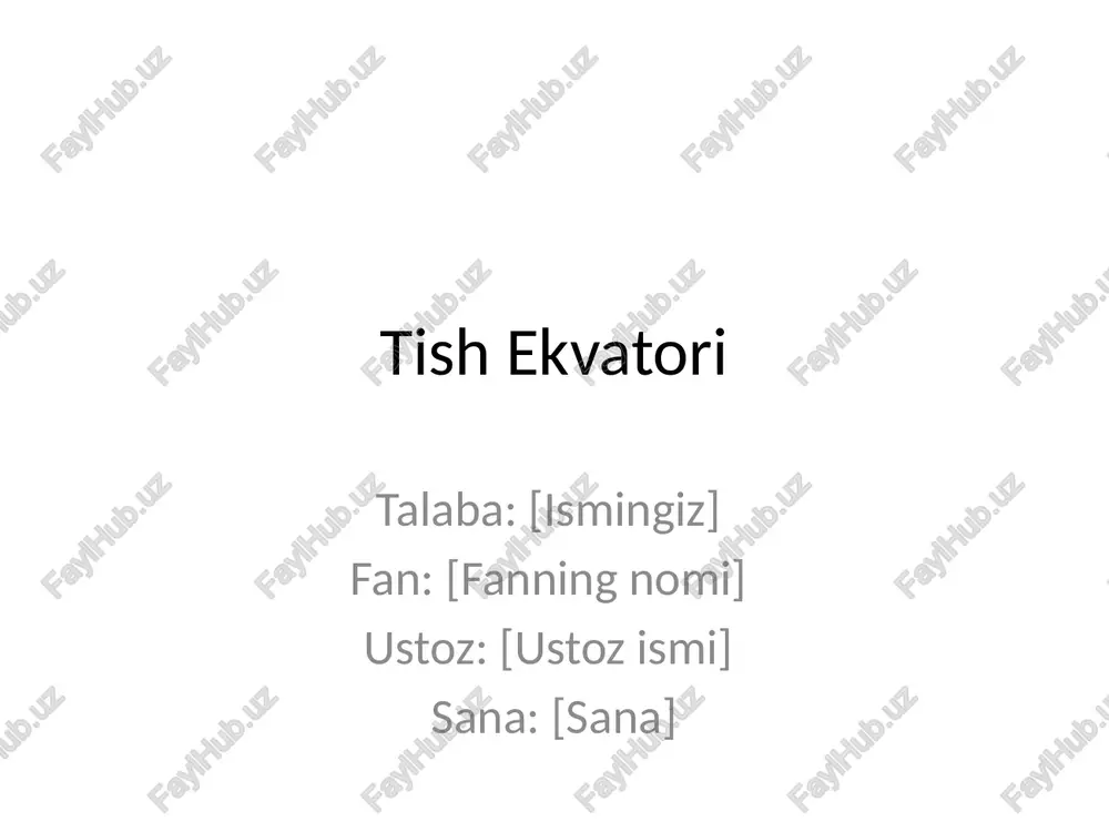 tish ekvatori — PPTX