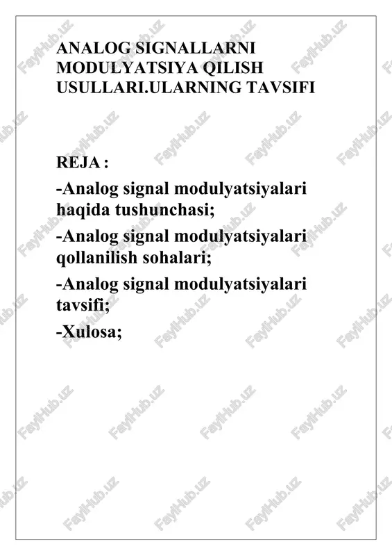 analog modulyatsiya — DOCX