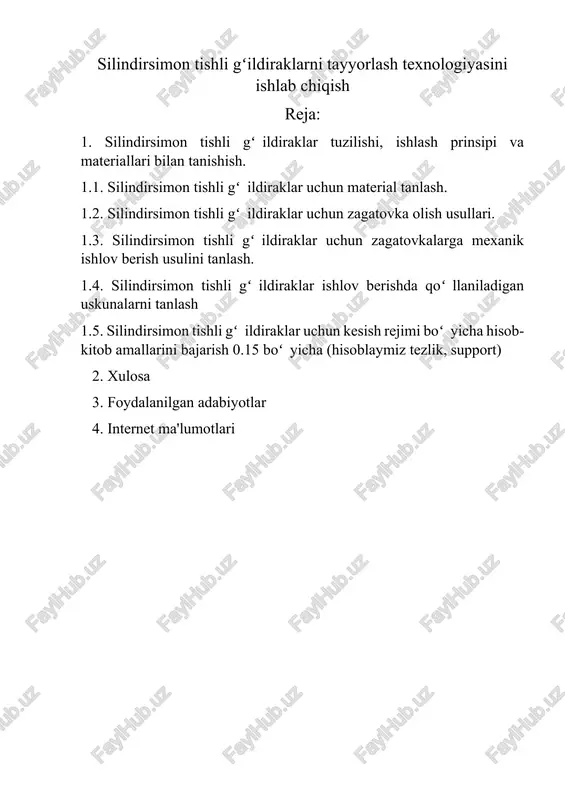 silindirsimon tishli gʻildiraklar — DOCX