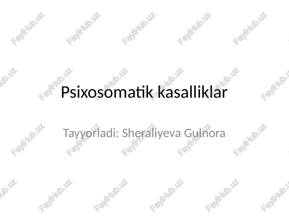 psixosomatik kasalliklar — PPTX