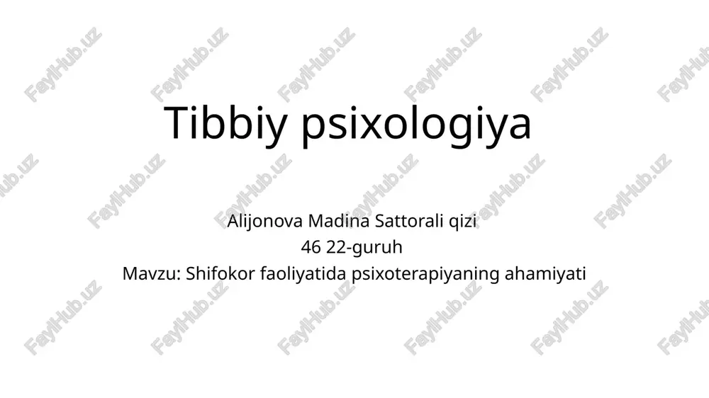 tibbiy psixologiya — PPTX