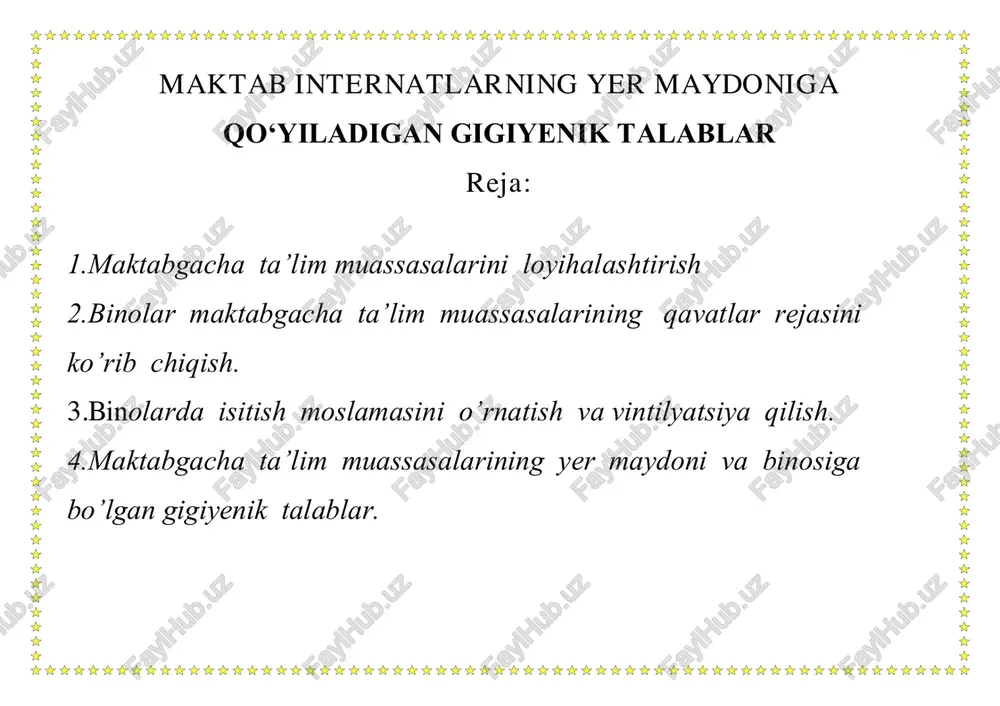gigiienik talablar — PDF