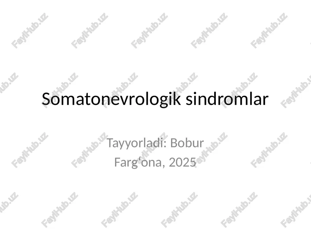 somatonevrologik sindromlar — PPTX