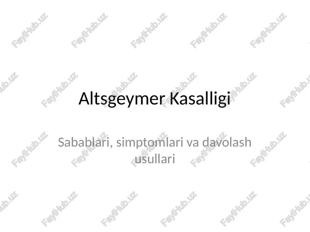 altsgeymer kasalligi — PPTX